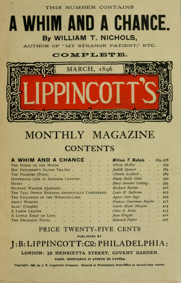 Lippingcott's Monthly Magazine of 23. März 1896